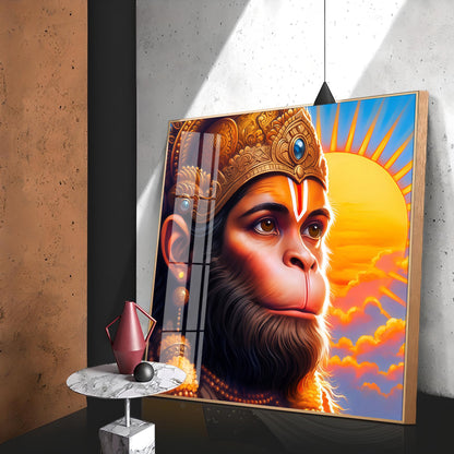 Jai Shri Bajarang Bali Premium Acrylic Square Wall Art