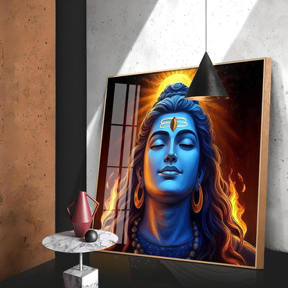 Lord Shiv Shambhu Premium Acrylic Square Wall Art