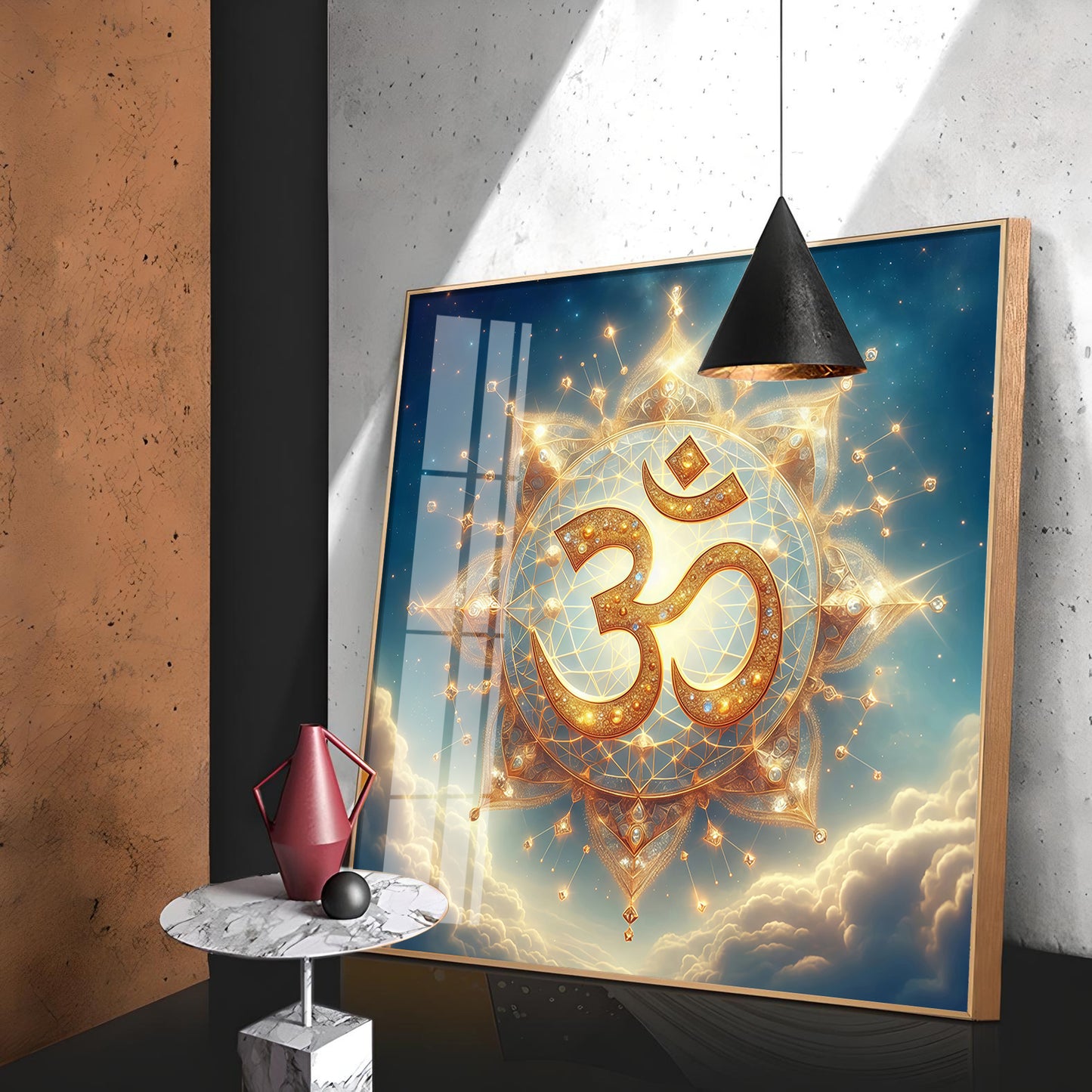 Divine Ohm Symbol Premium Acrylic Square Wall Art