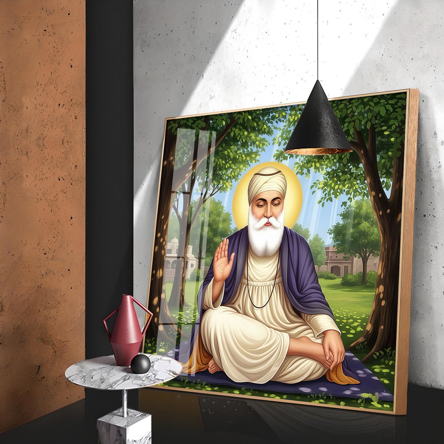 Satnam Waheguru Ji Premium Acrylic Square Wall Art