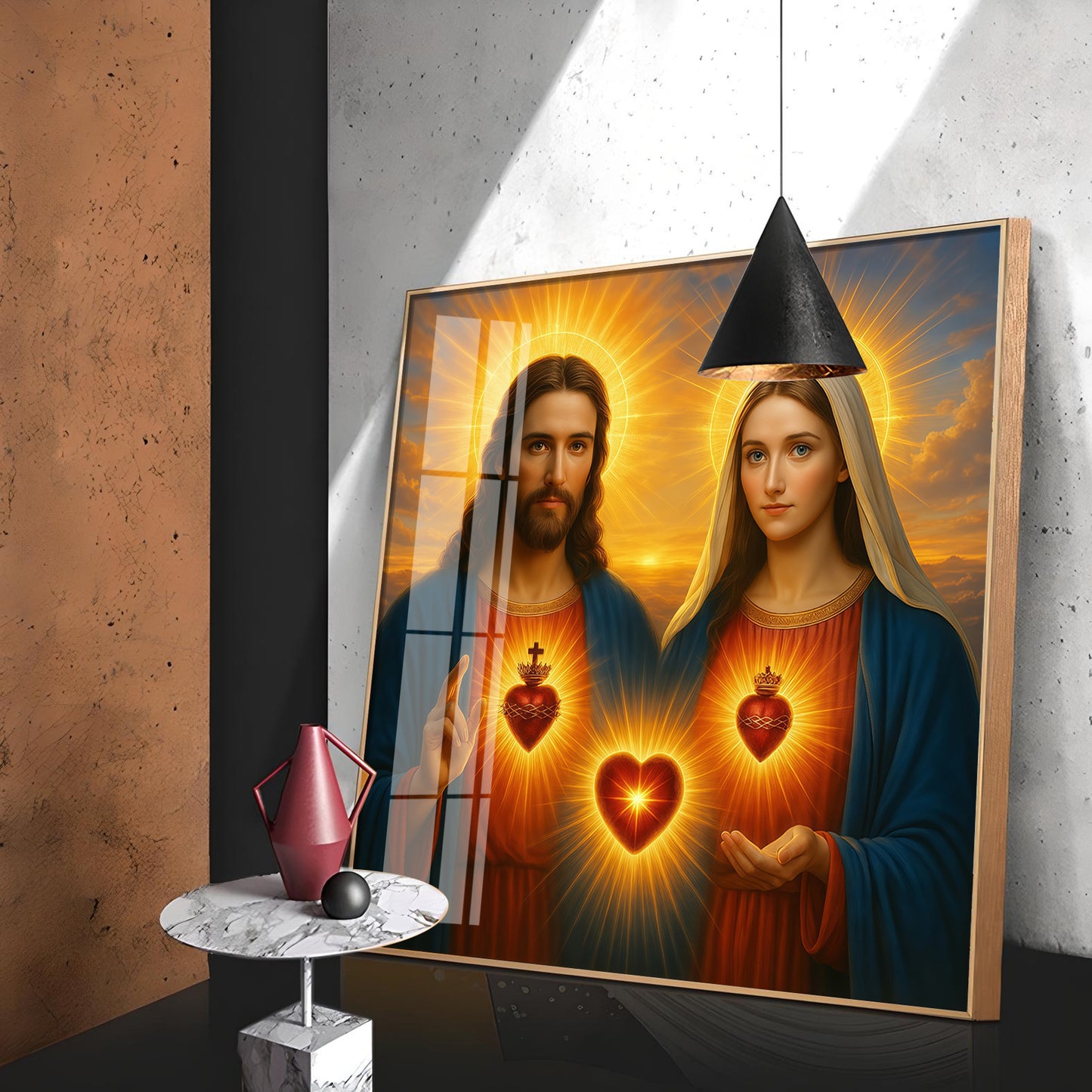 Most Sacred Heart of Jesus Premium Acrylic Square Wall Art