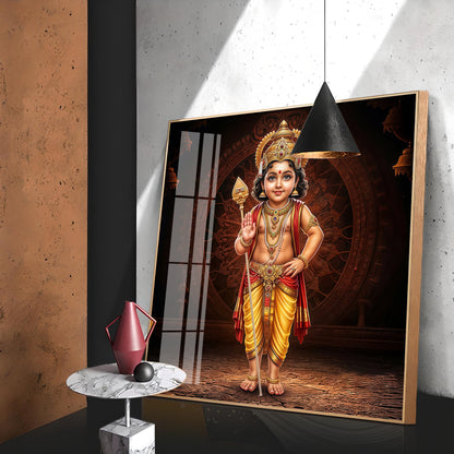 Bhagwan Murugan Ji Premium Acrylic Square Wall Art