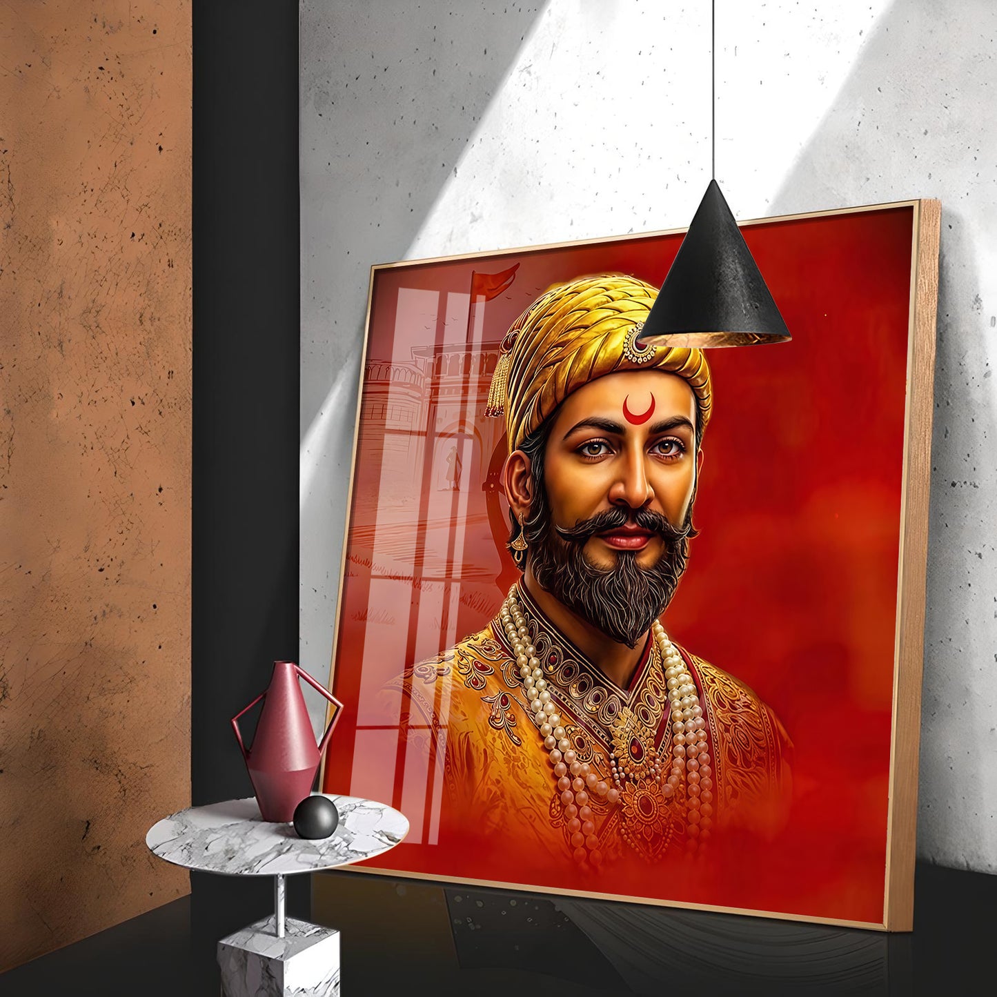 Shivaji Maharaj Ji Premium Acrylic Square Wall Art