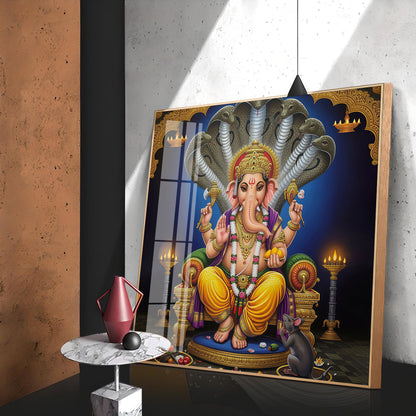 Jai Ganesha Ji Premium Acrylic Square Wall Art