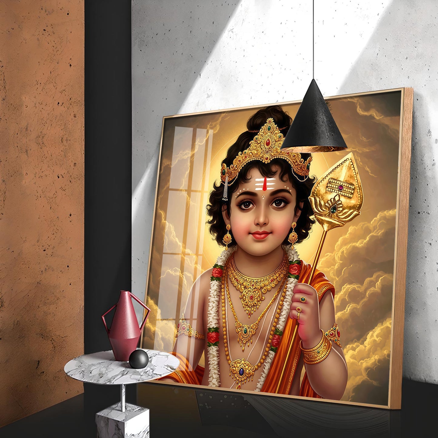 Bhagwan Murugan Blessing Premium Acrylic Square Wall Art