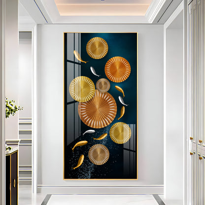 Carp Lotus Pond Premium Acrylic Vertical Wall Art