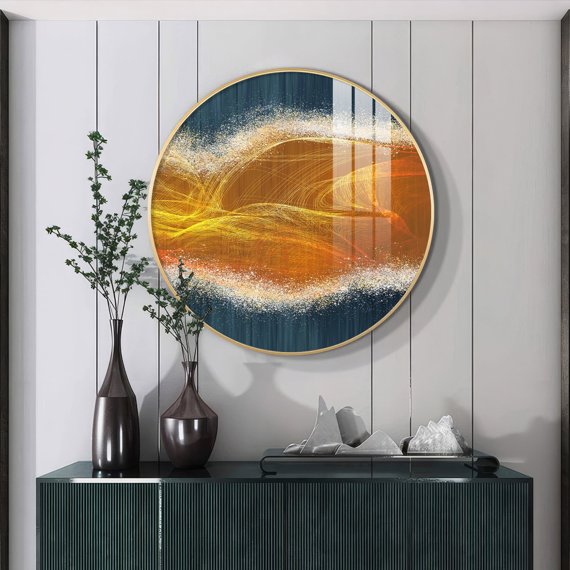 Waveform Whirl Premium Acrylic Round Wall Art