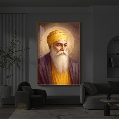 Guru Nanak Dev Ji Modern Luxury Backlight Vertical Wall Art