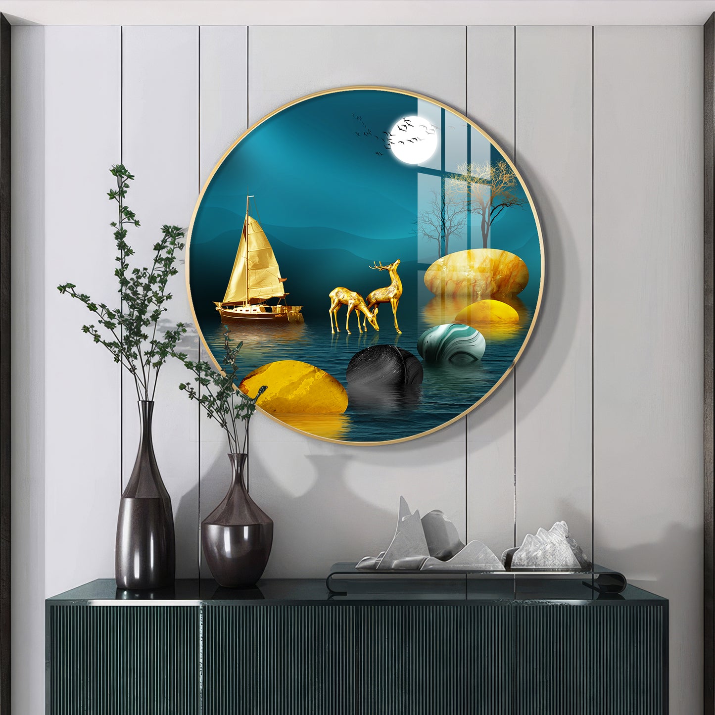 Echoes Of Nature Premium Acrylic Round Wall Art