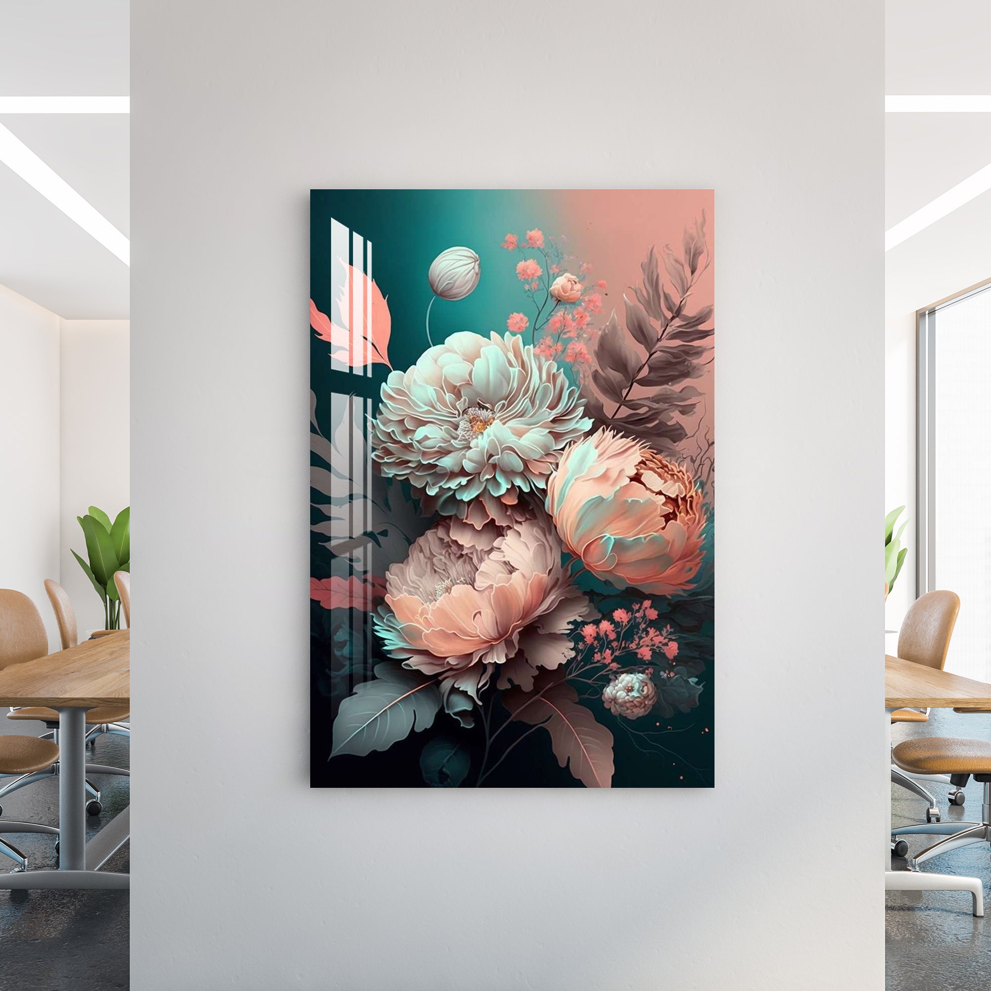 Peony Flowers Acrylic Wall Art