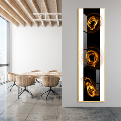 Golden Curl Design Premium Acrylic Vertical Wall Art
