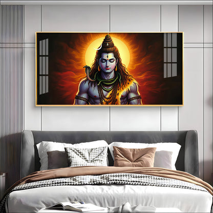 God Shiva Premium Acrylic Horizontal Wall Art