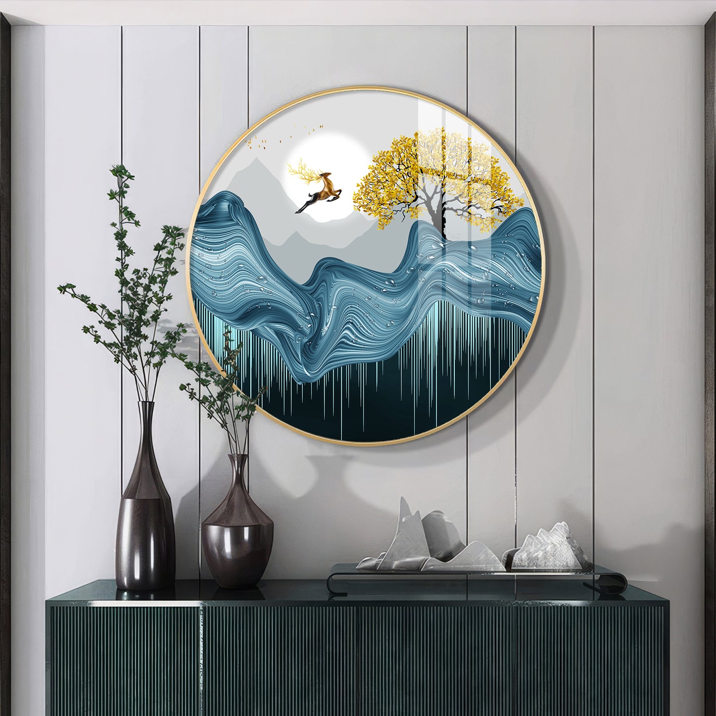 Echoes Of Nature Premium Acrylic Round Wall Art