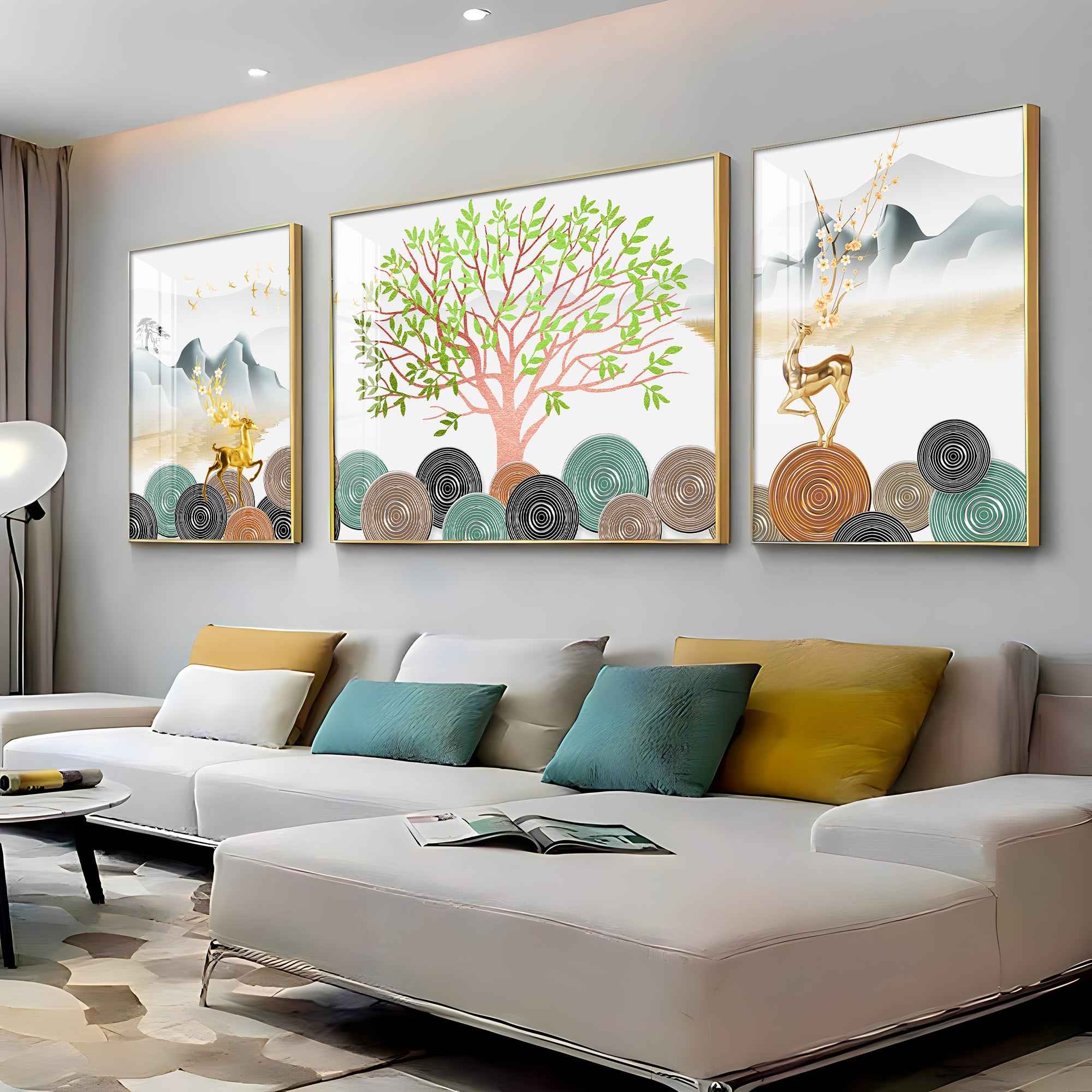 Blooming Tree Luxury Crystal Wall Art (Set of 3)