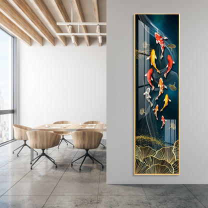 Koi Fish Premium Acrylic Vertical Wall Art