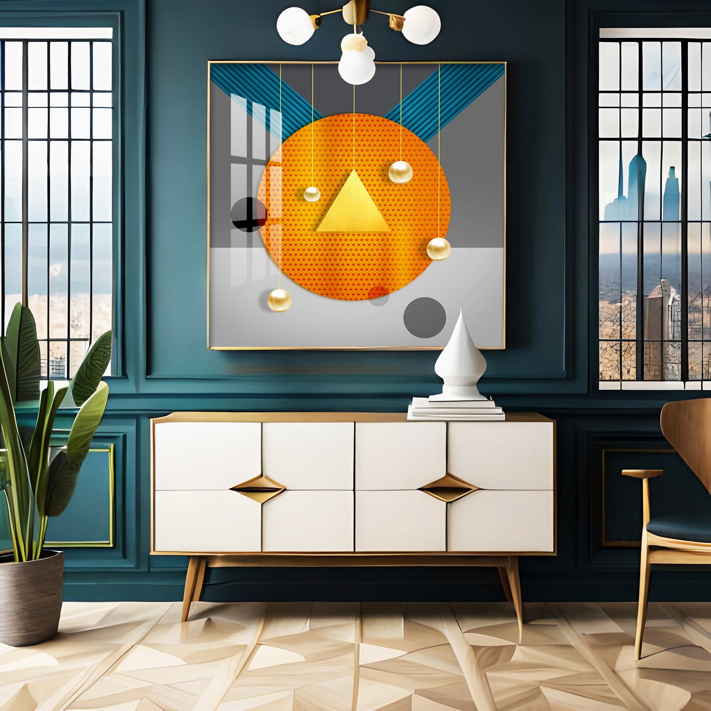 Geometric Light Luxury Premium Acrylic Square Wall Art