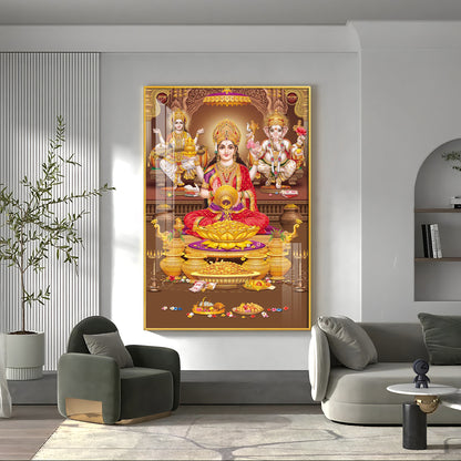 Transcendent Grace Of Maha Laxmi Ji Premium Acrylic Vertical Wall Art