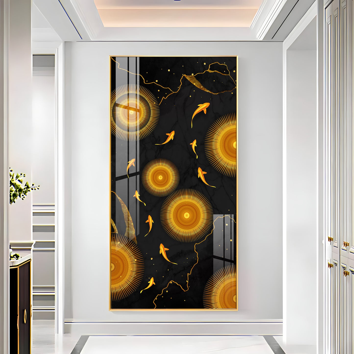 Golden Desire Premium Acrylic Vertical Wall Art