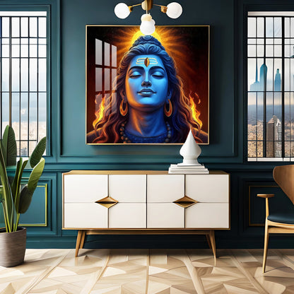 Lord Shiv Shambhu Premium Acrylic Square Wall Art