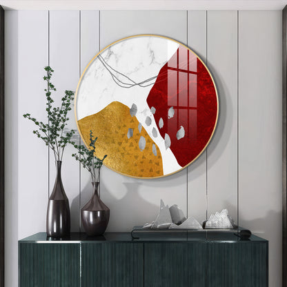 Crimson Elegance Premium Acrylic Round Wall Art