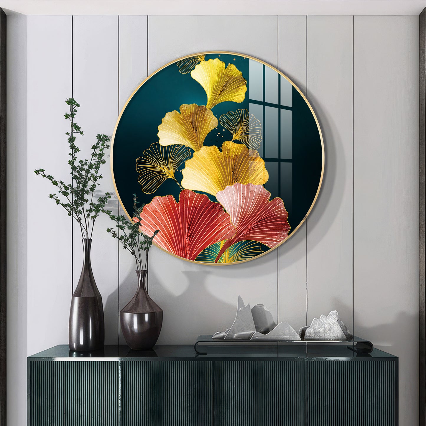 Colorful Petals Premium Acrylic Round Wall Art