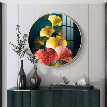 Colorful Petals Premium Acrylic Round Wall Art