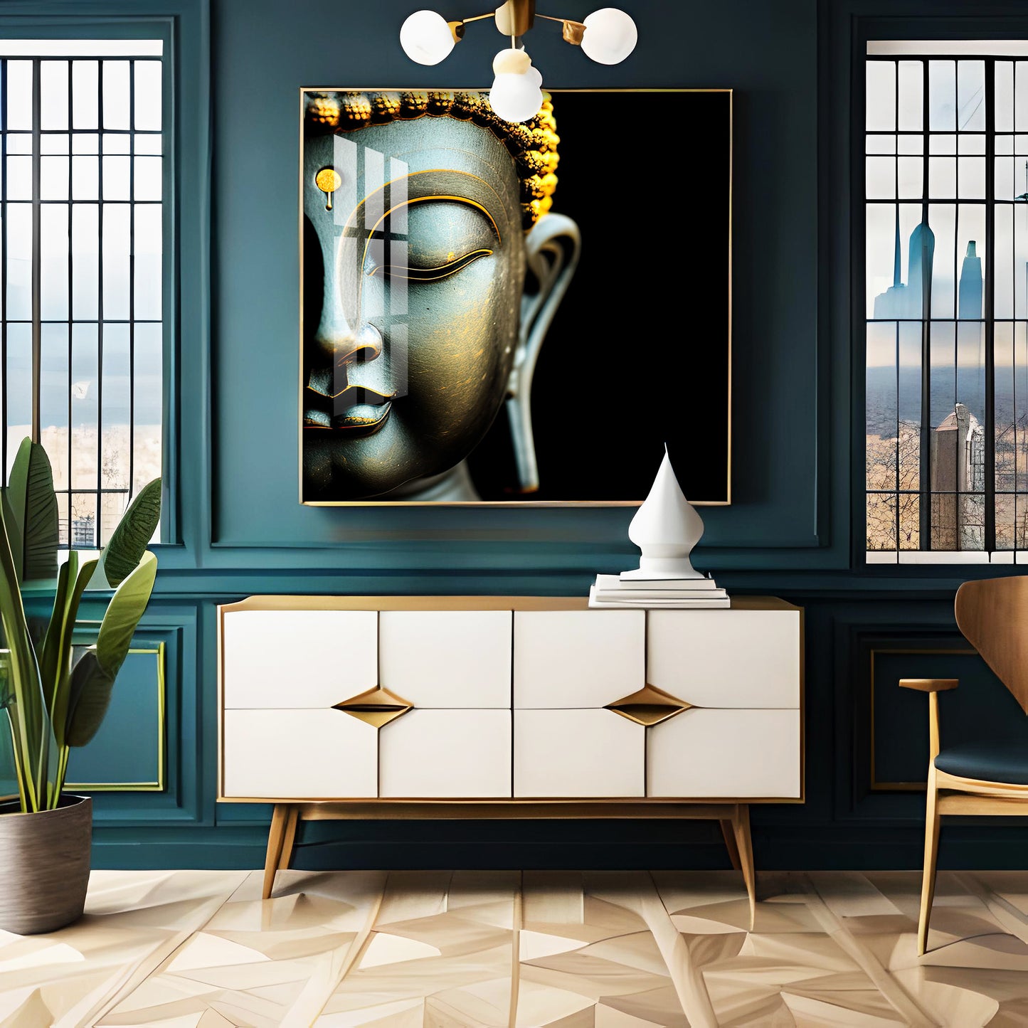 Buddha Statue Premium Acrylic Square Wall Art