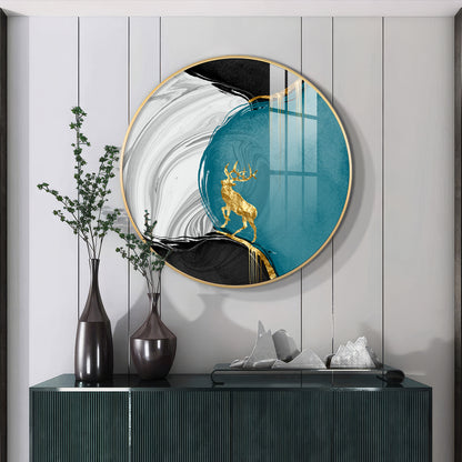 Chromatic Abstract Premium Acrylic Round Wall Art