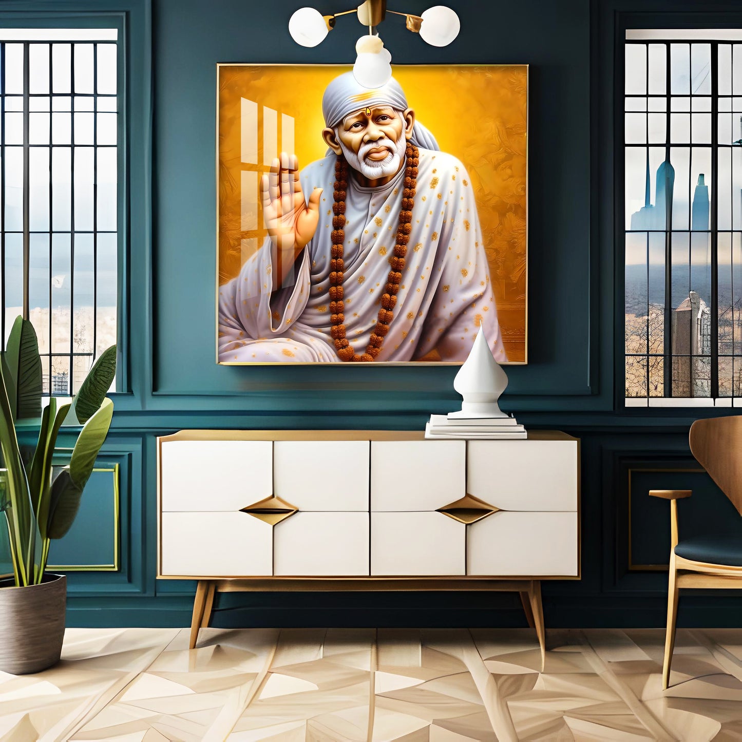 Shirdi Sai Premium Acrylic Square Wall Art