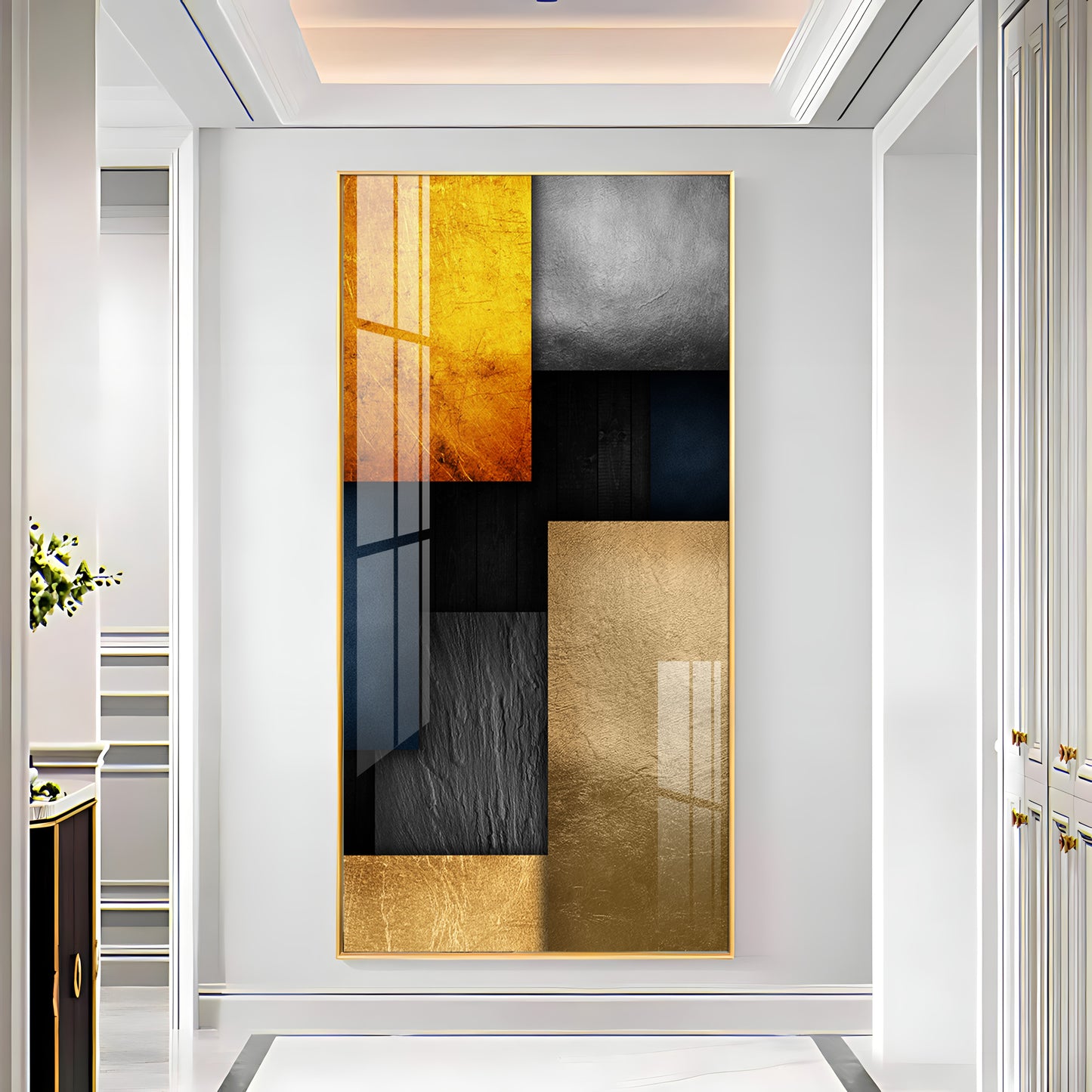 Modern Minimalist Geometric Premium Acrylic Vertical Wall Art