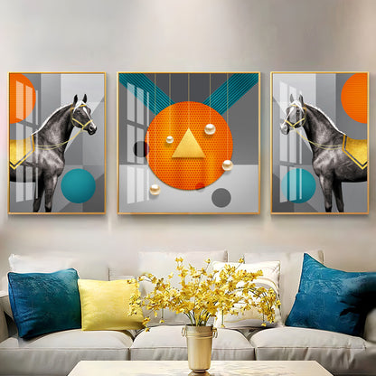 Splendid Stallion  Premium Acrylic Wall Art (Set of 3)