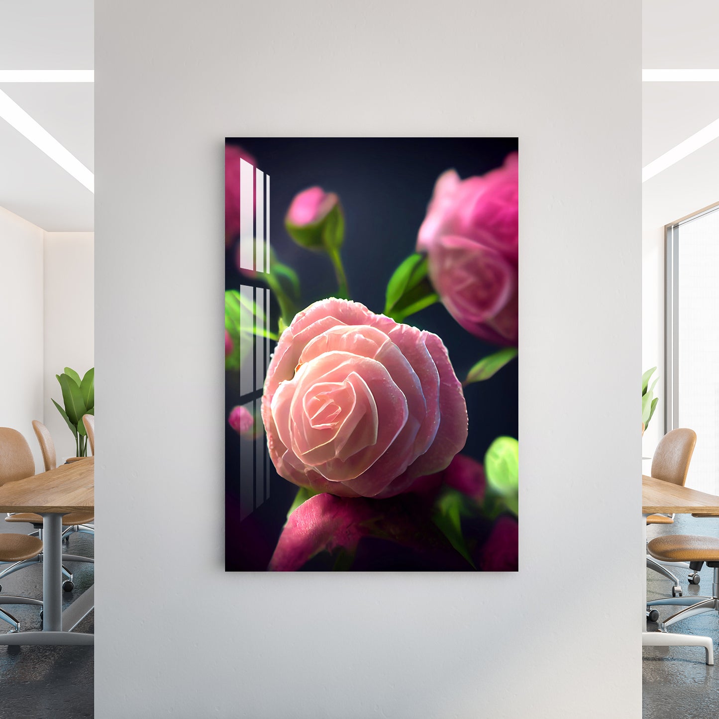 Camellia Flower Acrylic Wall Art