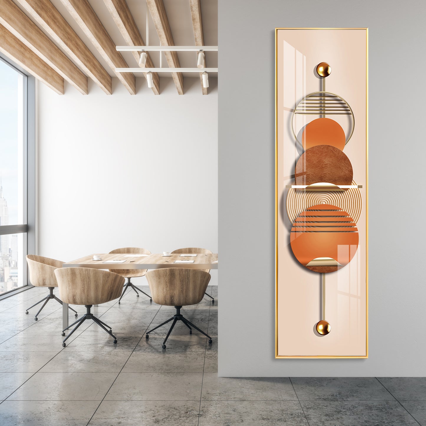 Creative Decor Abstract Geometry Premium Acrylic Vertical Wall Art