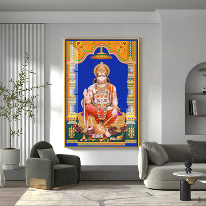 Divine Lord Hanuman Premium Acrylic Vertical Wall Art