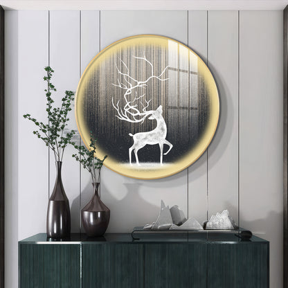Enchanted Deer Premium Acrylic Round Wall Art