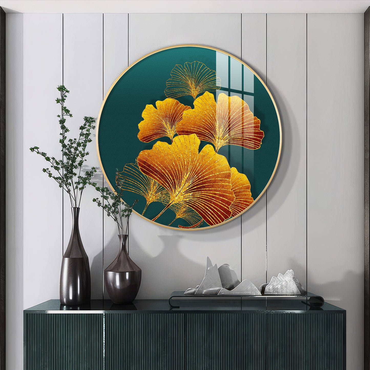Sunlit Blossom Premium Acrylic Round Wall Art