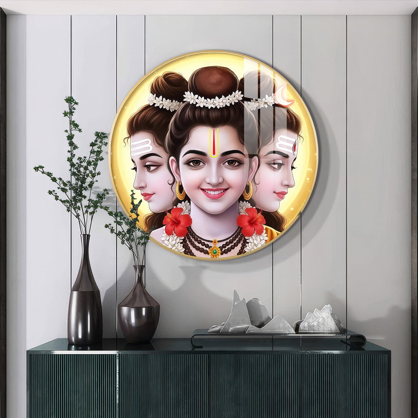 Gurudev Datt Premium Acrylic Round Wall Art