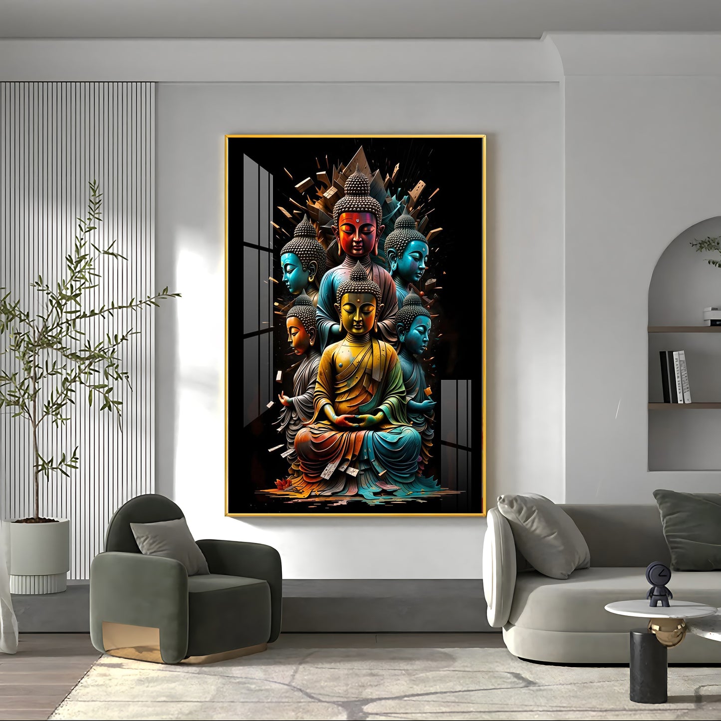 Lord Buddha Premium Acrylic Vertical Wall Art