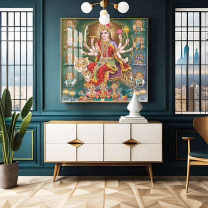 Goddess Durga Premium Acrylic Square Wall Art
