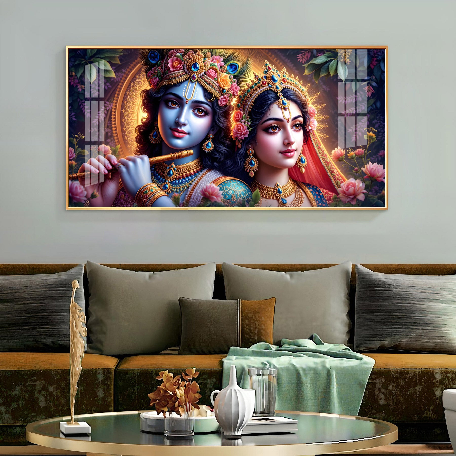 Krishna’s Flute, Radha’s Grace Premium Acrylic Horizontal Wall Art