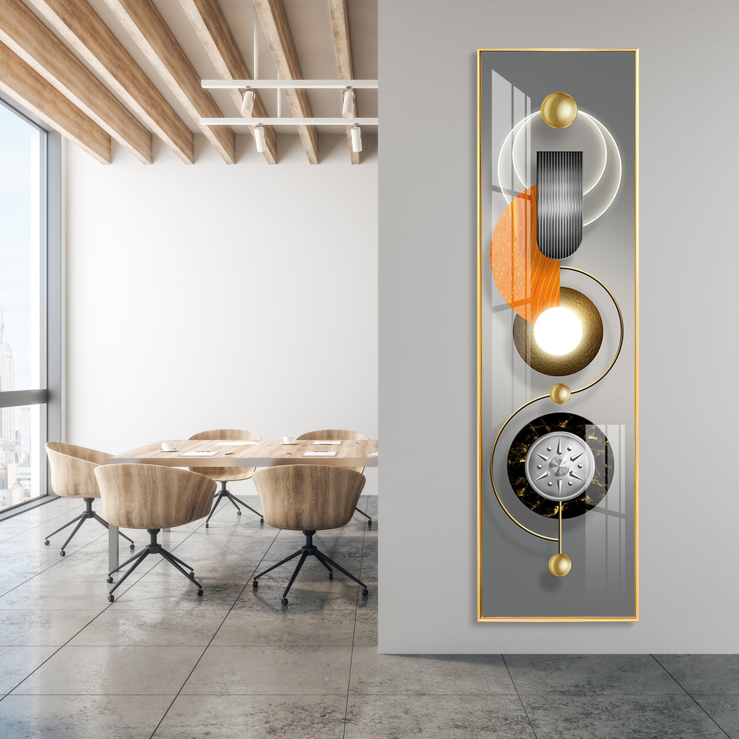 Abstract Geometric Circle Premium Acrylic Vertical Wall Art