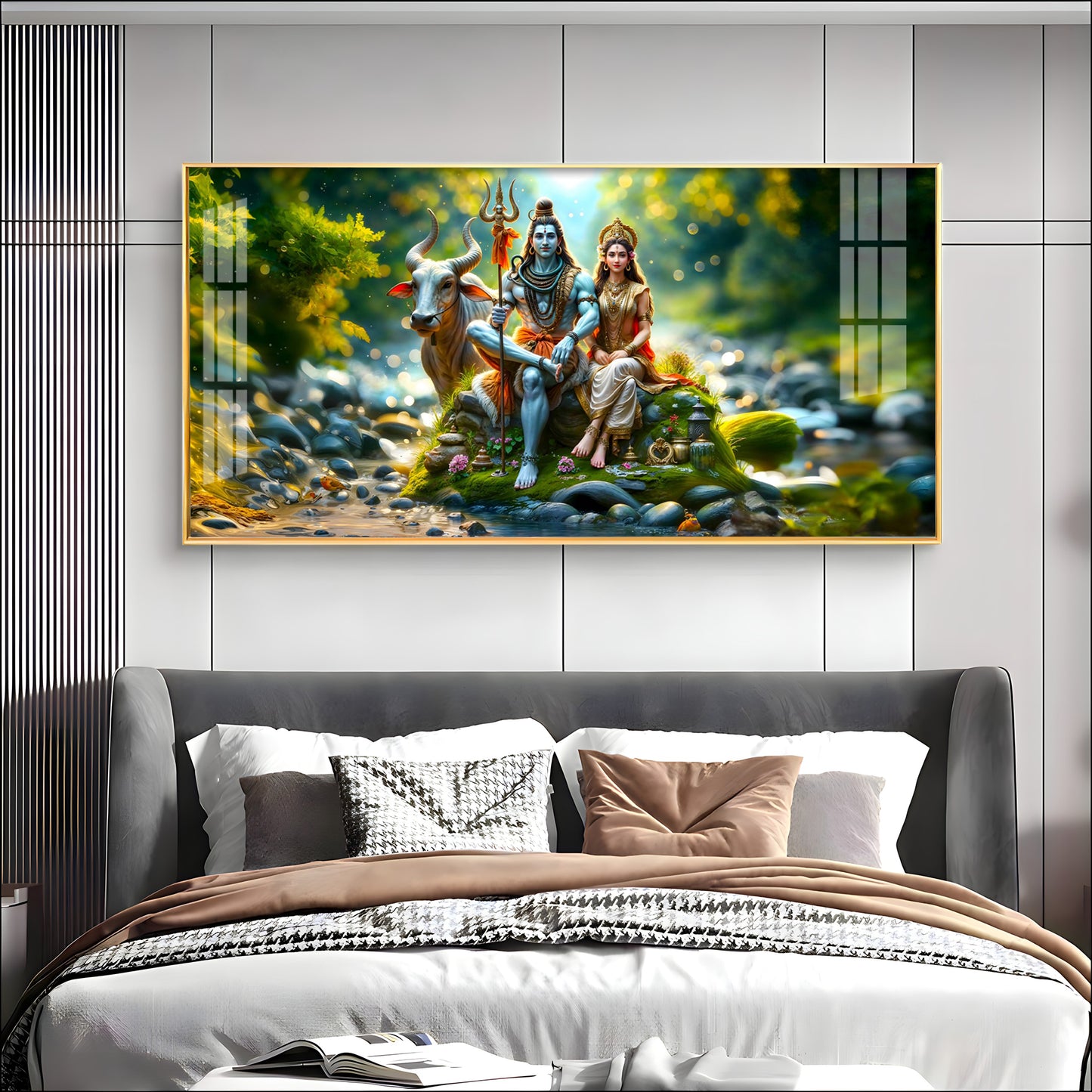 Lord Shiva and Shakti Premium Acrylic Horizontal Wall Art