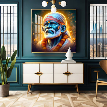 Shirdi Sai Baba Premium Acrylic Square Wall Art