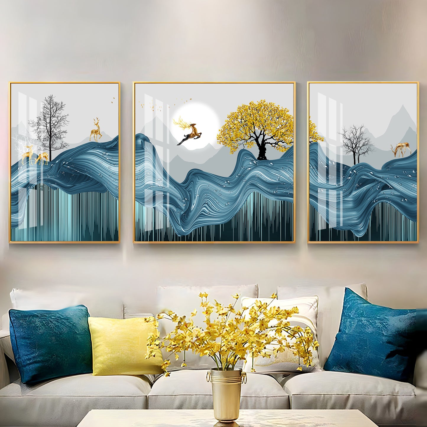 Positive Morning Premium Acrylic Wall Art (Set of 3)