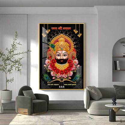 Khatu Shyam Baba Premium Acrylic Vertical Wall Art