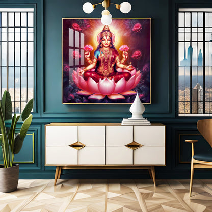 Maa Laxmi Premium Acrylic Square Wall Art