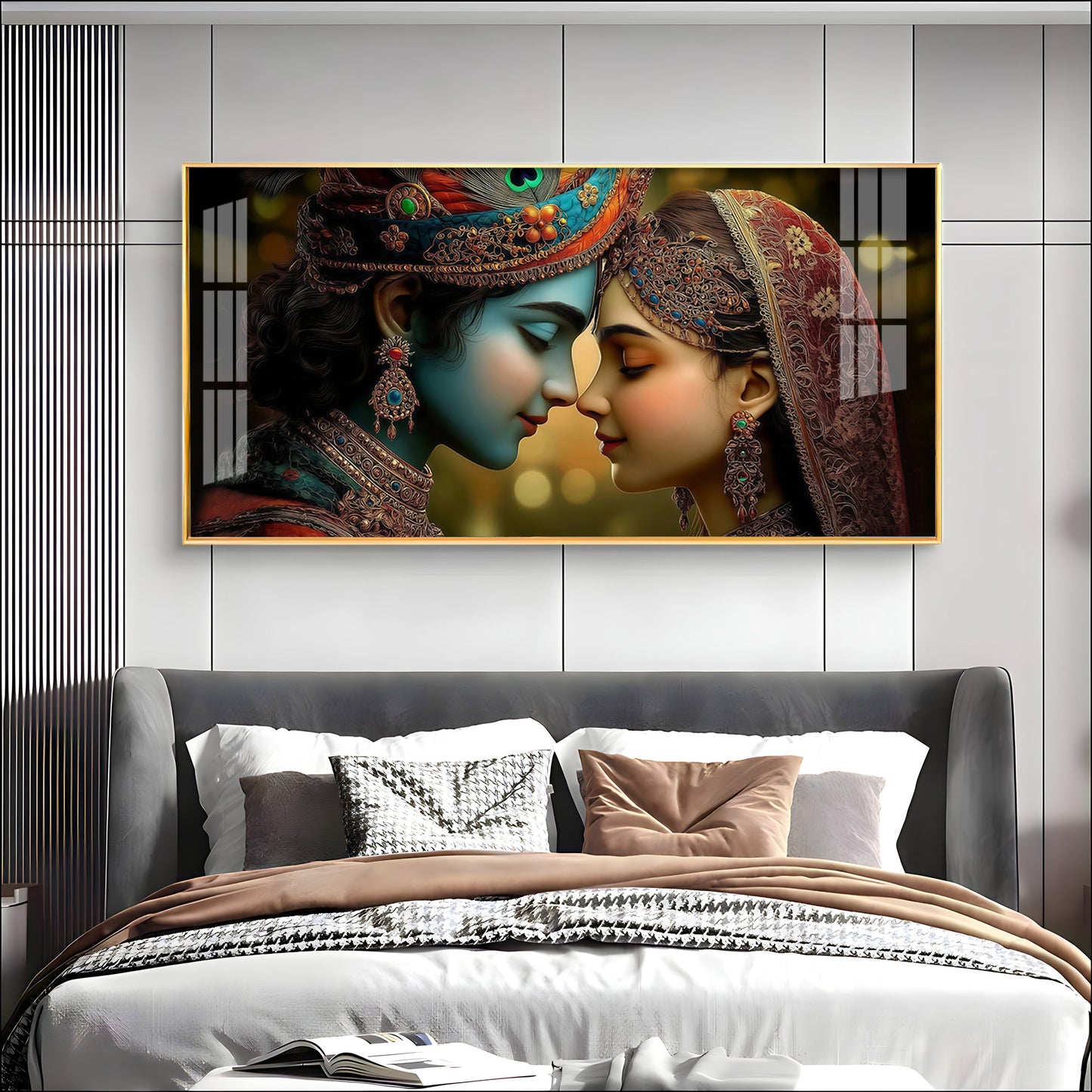 Radhe krishna Premium Acrylic Horizontal Wall Art