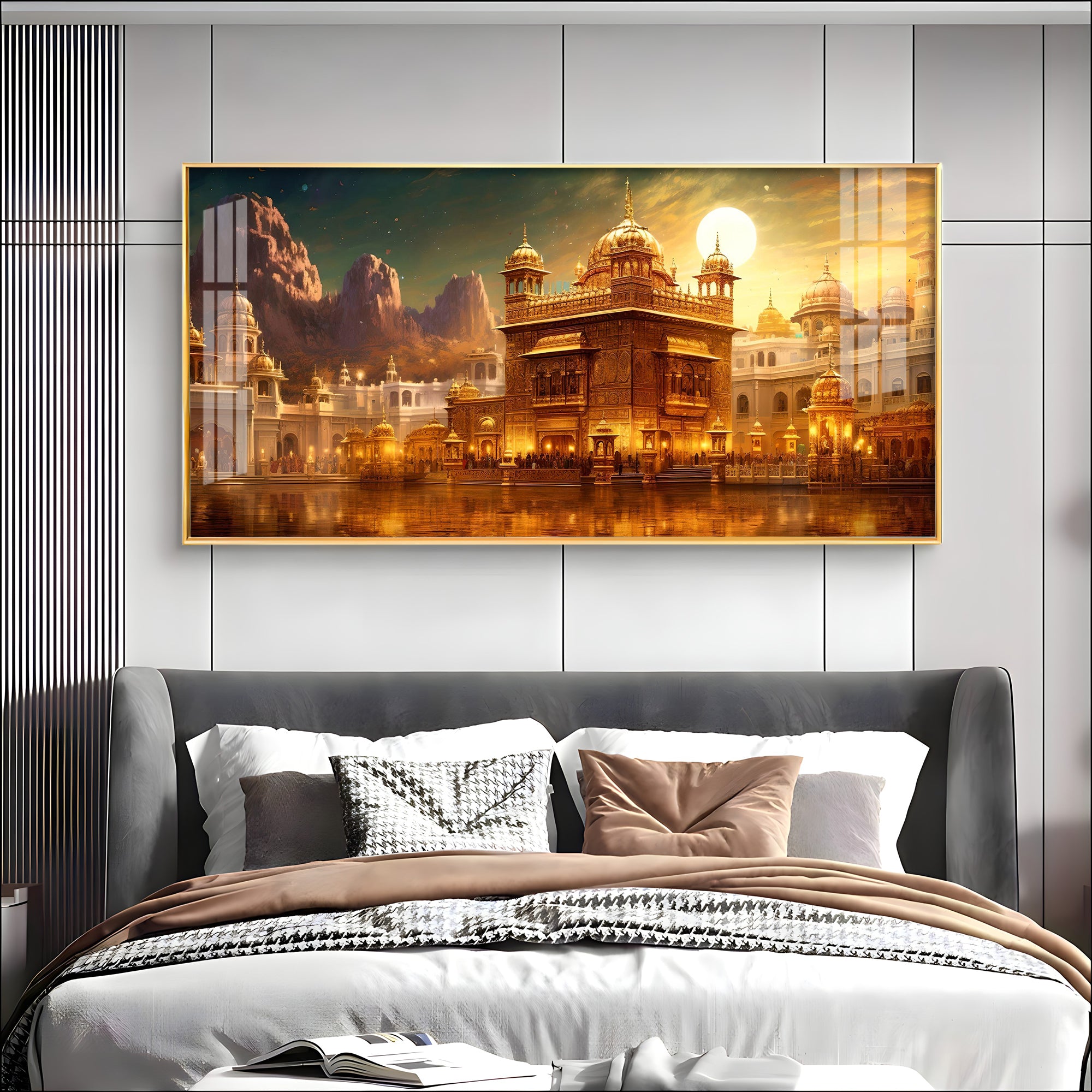 Golden Temple Premium Acrylic Horizontal Wall Art