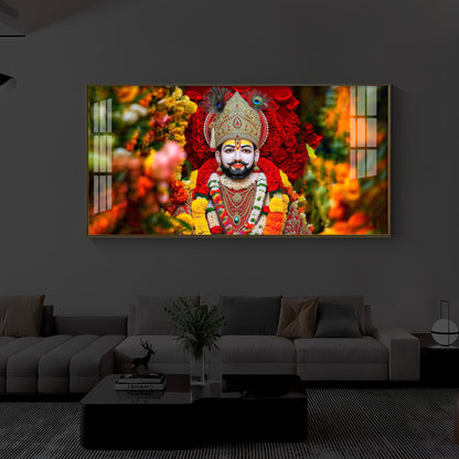 Khatu Shyam Ji Modern Luxury Backlight Horizontal Wall Art