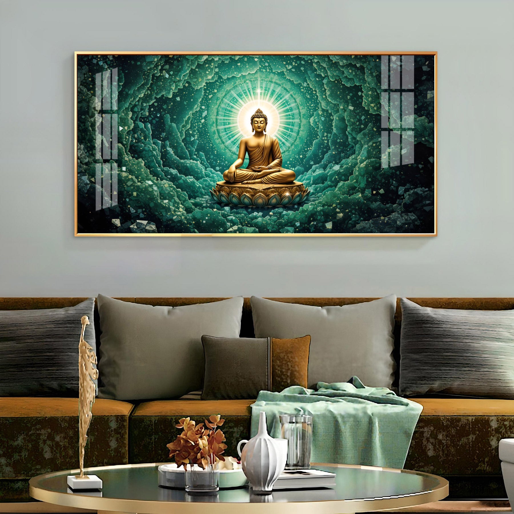Tranquil Cloud Buddha Premium Acrylic Horizontal Wall Art